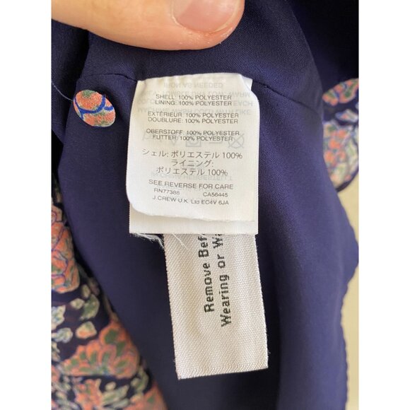 Madewell Womens Floral Print‎ V-Neck Short Sleeve Dress Size 6 Navy Polyester - Picture 5 of 8